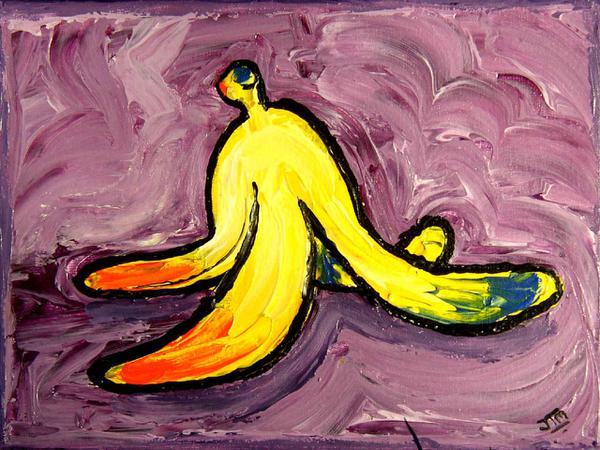 Banana and purple // 24 x 18 cm // acryllic paint on canvas // 2004 // 8831 views
