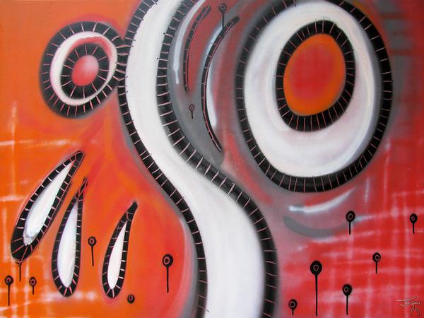 Circles line and things // 120 x 80 cm // graffiti on canvas // 2009 // 8363 views