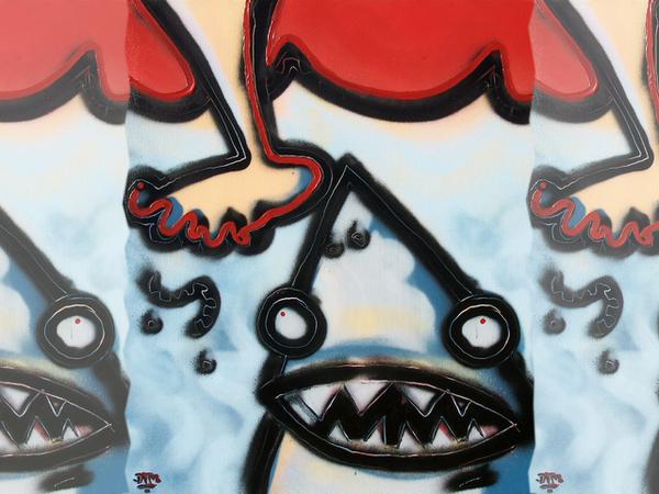 Shark with Hollywood ambitions // 50x60 cm // graffity and acryllic paint on canvas // 2006 // 9239 views