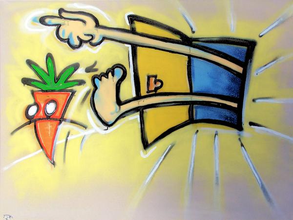 The departure of carrot #2 // 120 x 90 cm // graffiti and acryllic paint on canvas // 2006 // 13465 views