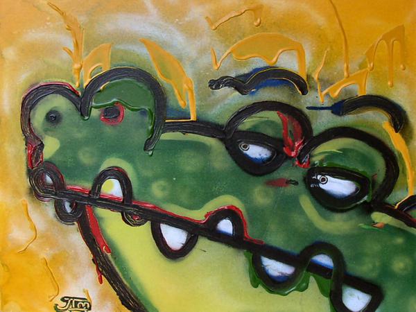 Crocodile without prozac // 60 x 50 cm // graffiti and acryllic paint on canvas // 2004 // 11770 views