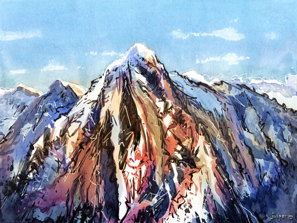 Messy mountain // 30 x 20 cm // watercolor plus digital filters // 2022 // 1056 views