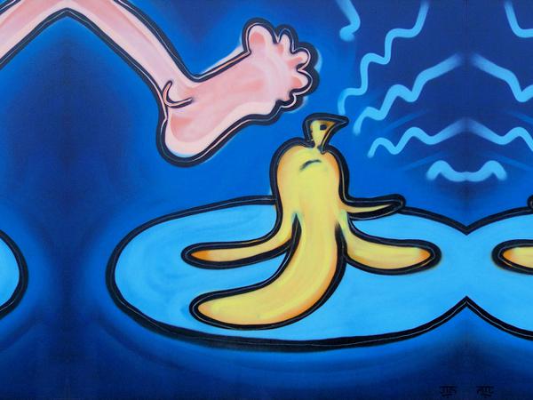 Moment of banana // 100 x 100 cm // graffiti on canvas // 2007 // 10165 views