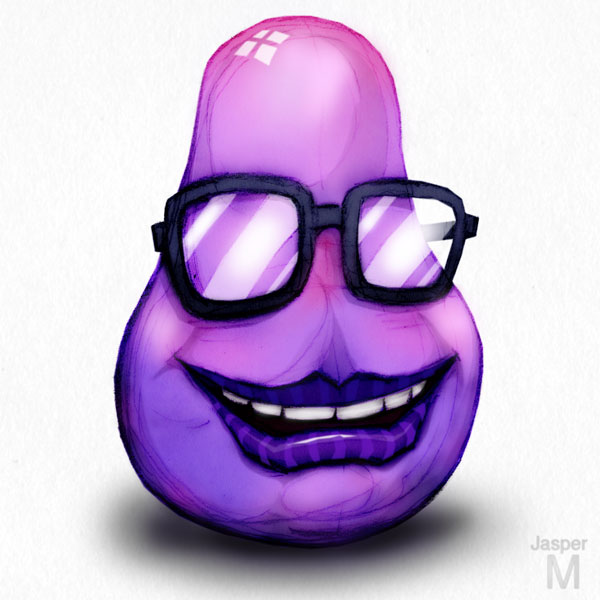 Purple pear face // 1:1 // digital painting // 2019 // 3795 views