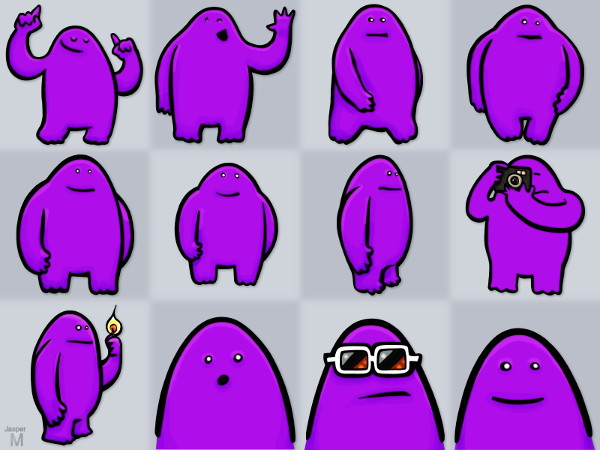Purple yeti // 12x // animation cells // 2014 // 7794 views
