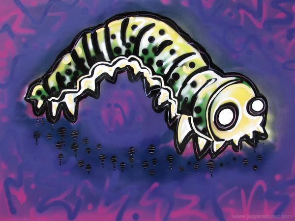 Caterpillar rising // 120 x 80 cm // graffiti and acryllic paint on canvas // 2010 // 8627 views
