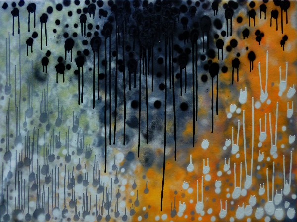 Black, grey, manila, and sand // 120 x 80 cm // graffiti on canvas // 2012 // 8826 views