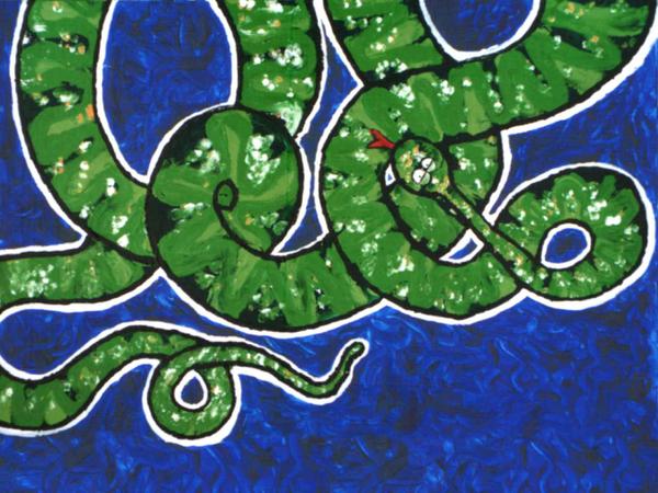 Boa constrictor on monday morning // 40 x 60 cm // acryllic paint on panel // 2002 // 8896 views