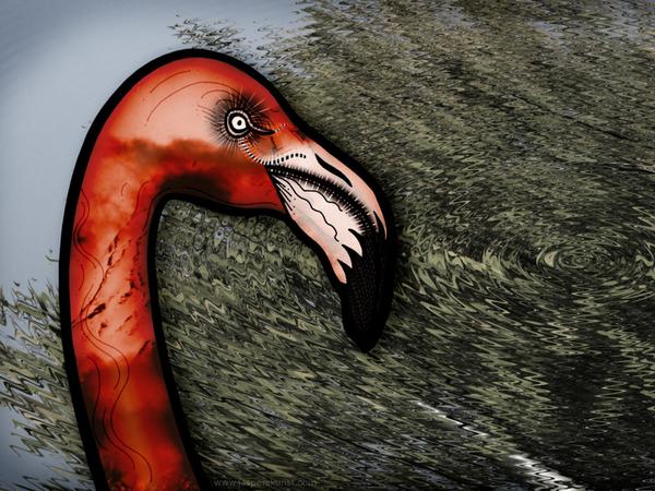 Flamingo strongly opposes // 190 x 60 cm // digital composition // 2011 // 9048 views