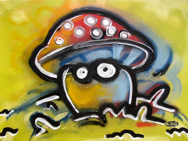 Magic Mushroom // 50 x 60 cm // graffiti and acryllic paint on canvas // 2005 // 10498 views