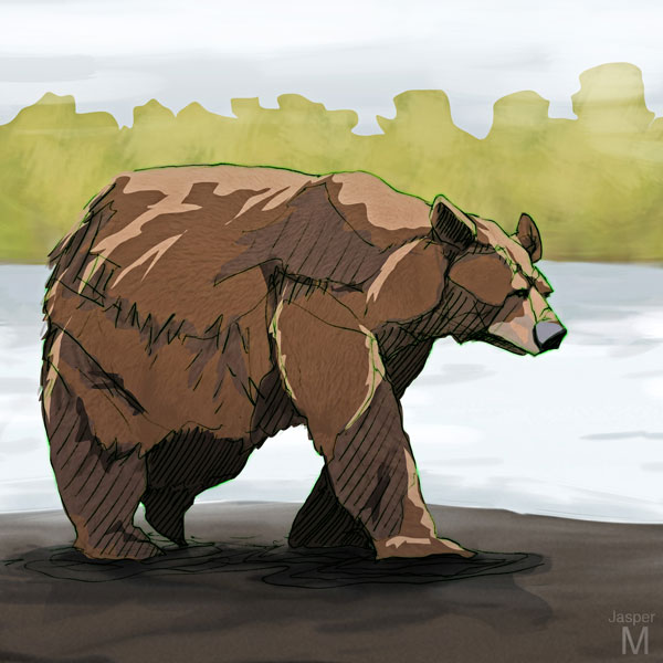 Strolling bear // 4:3 // pen plus digital paint // 2022 // 628 views